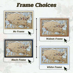 Personalized Wooden MLB Stadium Map with Engraved Nameplate & Colorful Team Pins - Mappae Pilot