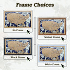 Custom Team Color Wooden MLB Stadium Map with Team Logo Pins