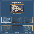 Personalized Wooden USA Travel Map Puzzle – 50 States Visited Tracker & Wall Art