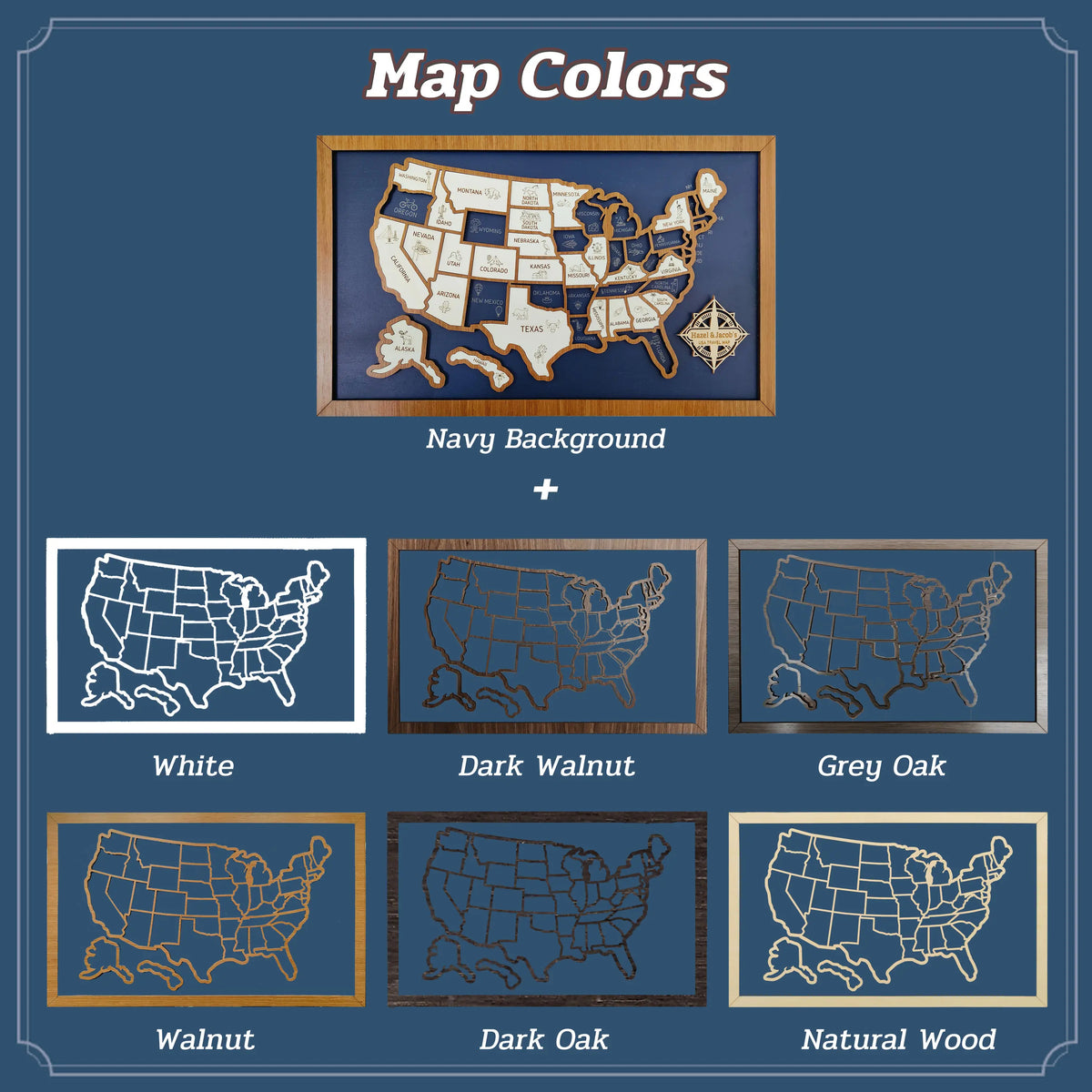 Personalized Wooden USA Travel Map Puzzle – 50 States Visited Tracker & Wall Art