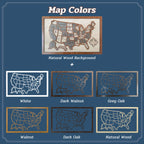 Custom Wooden US Map for States Visited – 50 States Travel Tracker Board & Puzzle