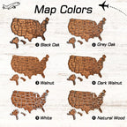 Wood USA Map Push Pin Travel Map - Personalized Christmas Gifts