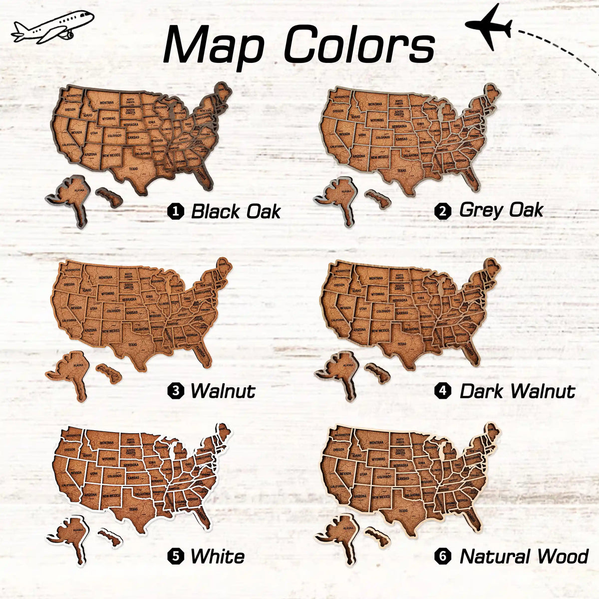 Wood USA Map Push Pin Travel Map - Personalized Christmas Gifts