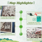 US National Parks Wooden Travel Map & Visit Tracker (Walnut-Tree Texture)