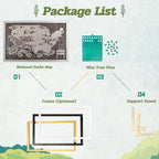 US National Parks Wooden Travel Map & Visit Tracker (Walnut-Tree Texture)