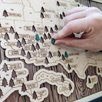 US National Parks Wooden Travel Map & Visit Tracker (Walnut-Tree Texture)