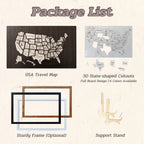 50 States Travel Tracker Wooden Map - Places I've Been & Adventure Bucket List