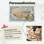 Personalized Wooden MLB Stadium Map with Engraved Nameplate & Colorful Team Pins - Mappae Pilot