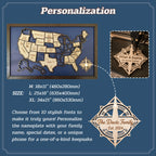 Personalized Wooden USA Travel Map Puzzle – 50 States Visited Tracker & Wall Art