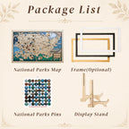 National Park Travel Map - 63 Parks Push Pin Map(Eagle)