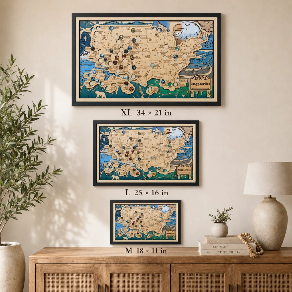 National Park Travel Map - 63 Parks Push Pin Map(Eagle)