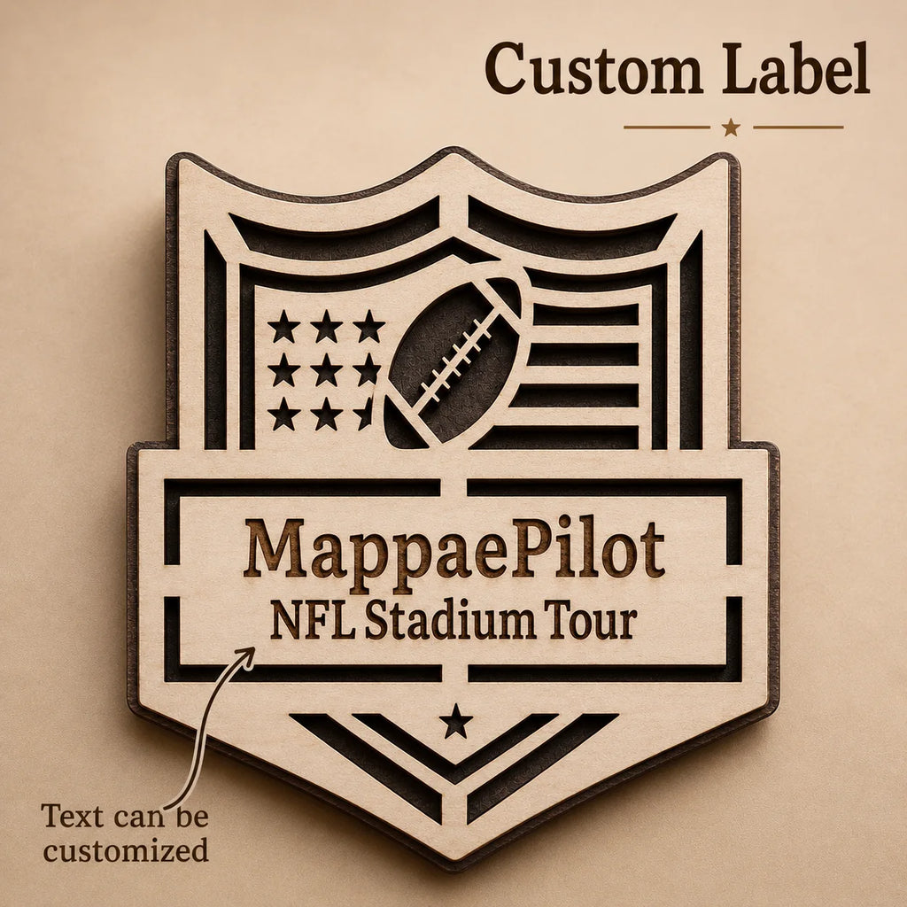 Personalized Football Stadium Tracker Map – Vintage Brown Background