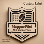 Personalized Football Stadium Tracker Map – Vintage Brown Background