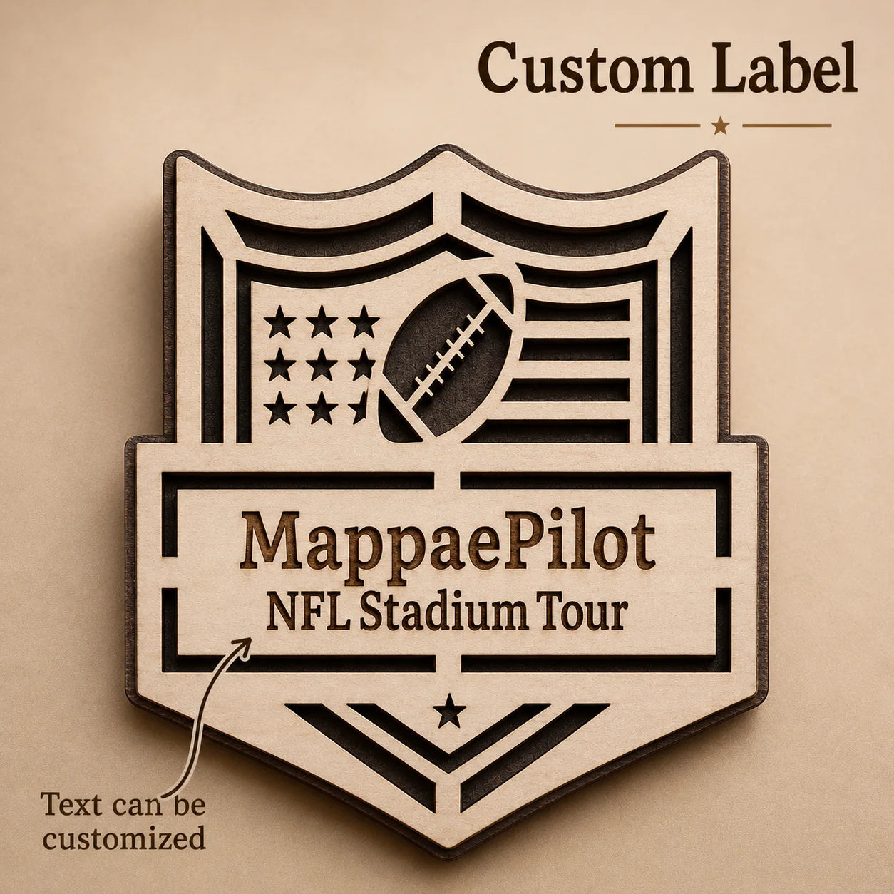 Personalized Football Stadium Tracker Map – Vintage Brown Background