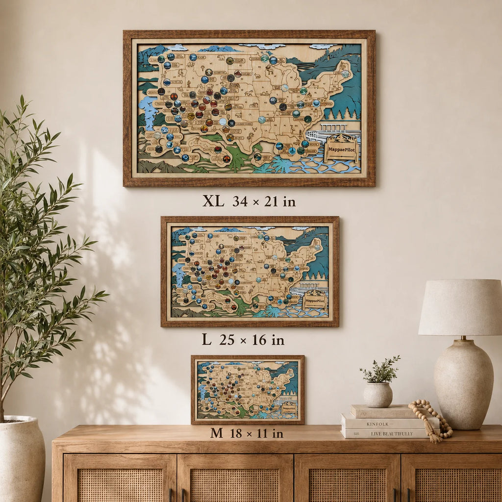 National Park Travel Map - 63 Parks Push Pin Map(Mountain)