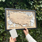 Personalized Wooden MLB Stadium Map with Baseball Pins - Mappae Pilot