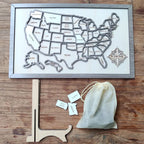 Personalized 50 States USA Travel Map - Custom Color Backboard