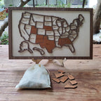 Personalized 50 States USA Travel Map - Custom Color Backboard