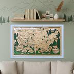 Wooden National Parks Map With Trees To Record Park Visits (Forest)