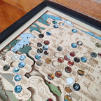 National Park Travel Map - 63 Parks Push Pin Map(Mountain)