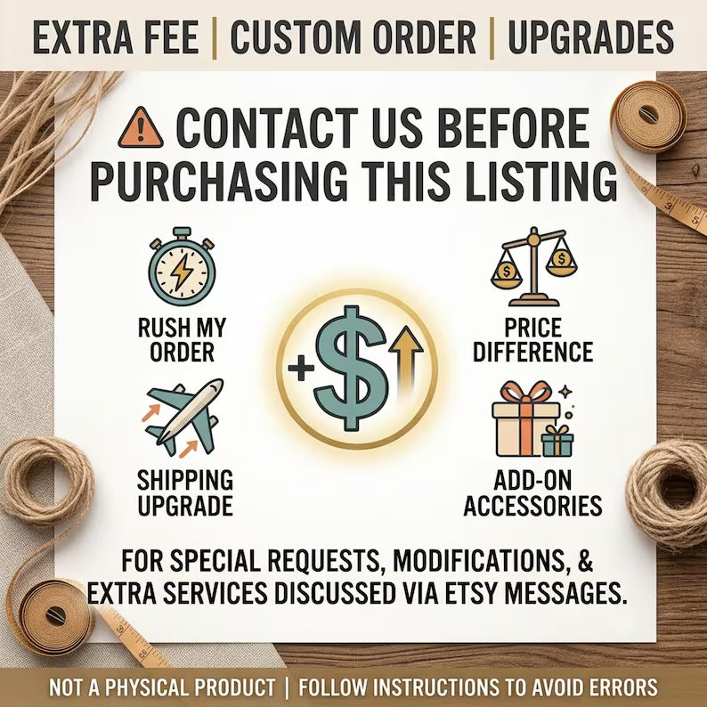 Custom Order / Extra Fee / Rush My Order / Shipping Upgrade / Add-on Accessories / Price Difference / Special Request