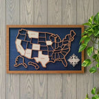 50 States Puzzle Map - Laser Cut Wooden USA Travel Tracker