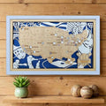 Custom Color MLB Stadium Map with Nameplate & Team Logo Pins - Mappae Pilot