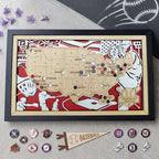 Custom Color MLB Stadium Map with Nameplate & Team Pins - Mappae Pilot