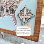 Personalized USA Photo Travel Map - Light Blue - Mappae Pilot