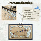 Personalized Wooden MLB Stadium Map with Colorful MLB Team Pins - Mappae Pilot