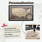 Personalized Brown Wooden NFL Stadium Map with Team Logo Pins - Mappae Pilot