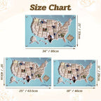 Personalized USA Photo Travel Map - Light Blue - Mappae Pilot