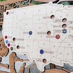 3D Cutout Wooden MLB Stadium Map with Engraved Nameplate & Team Pins - Mappae Pilot