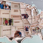 Personalized USA Photo Travel Map - Light Blue - Mappae Pilot