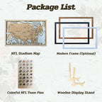 NFL Stadium Travel Tracker Map - Personalized Football Gift for Him - Mappae Pilot