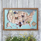 Personalized USA Photo Travel Map - Light Blue - Mappae Pilot