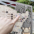 3D Cutout Wooden MLB Stadium Map with Engraved Nameplate & Team Logo Pins - Mappae Pilot