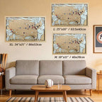 Personalized Wooden MLB Stadium Map with Colorful MLB Team Pins - Mappae Pilot