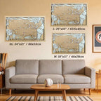 Personalized Wooden MLB Stadium Map with Colorful MLB Team Logo Pins - Mappae Pilot