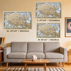 Personalized Wooden MLB Stadium Map with Engraved Nameplate & Team Logo Pins - Mappae Pilot