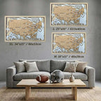NFL Stadium Travel Tracker Map - Personalized Football Gift for Him - Mappae Pilot