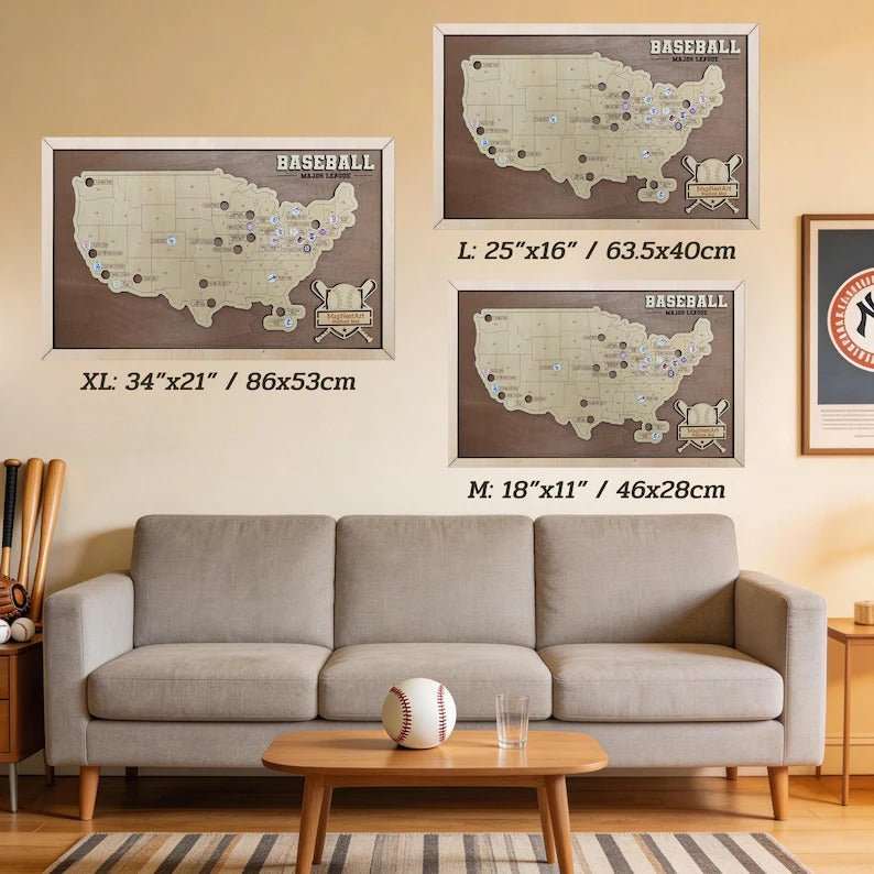 Personalized Baseball Stadium Map | Retirement Gifts - Mappae Pilot