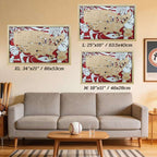 Custom Color MLB Stadium Map with Nameplate & Team Pins - Mappae Pilot