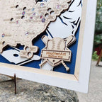 Custom Color MLB Stadium Map with Nameplate & Team Logo Pins - Mappae Pilot
