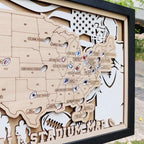 NFL Stadium Travel Tracker Map - Personalized Football Gift for Him - Mappae Pilot