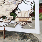 3D Cutout Wooden MLB Stadium Map with Engraved Nameplate & Team Logo Pins - Mappae Pilot