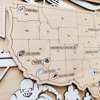 NFL Stadium Travel Tracker Map - Personalized Football Gift for Him - Mappae Pilot