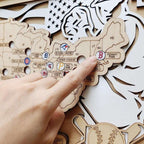 Personalized Wooden MLB Stadium Map with Engraved Nameplate & Team Logo Pins - Mappae Pilot