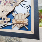 Custom Color MLB Stadium Map with Nameplate & Team Pins - Mappae Pilot