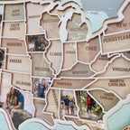 Personalized USA Photo Travel Map - Light Blue - Mappae Pilot